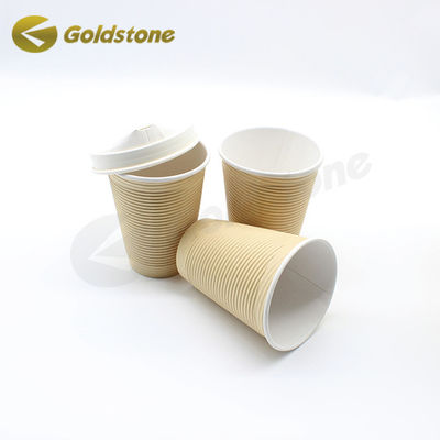 Özel Marka Ekolojik Kağıt Kupaları 12 Oz Kraft Ripple Cup ISO9001