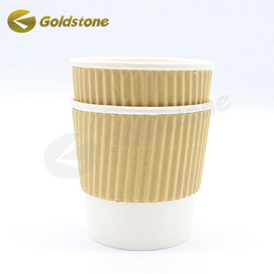 Gıda kağıdı 350ml Kraft Ripple Cups Printed Coffee CupsFor Safe Sustainable (Güvenli ve Sürdürülebilir)