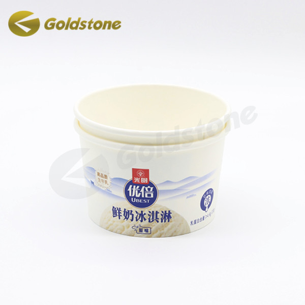 Sürdürülebilir altın folyo dondurma kağıt bardakları gıda sınıfı geri dönüştürülmüş kağıt bardaklar 3.5 oz 1